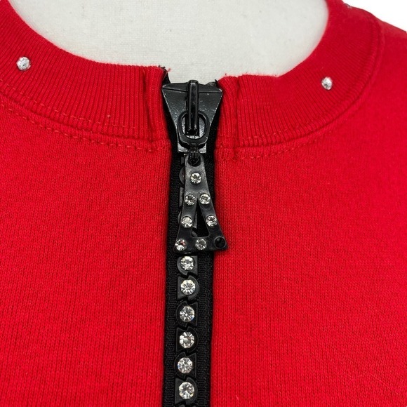 Vintage 90’s Cactus Sweatshirt Rhinestone Butterflies Full Zip Red Large - Picture 4 of 11